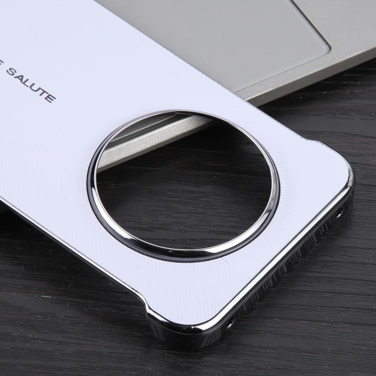 For Huawei Mate 70 Plain Leather Electroplated PC Phone Case