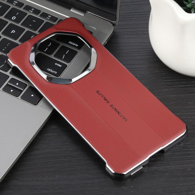For Huawei Mate 70 RS Ultimate Plain Leather Electroplated PC Phone Case