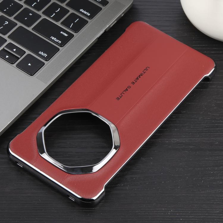 For Huawei Mate 70 RS Ultimate Plain Leather Electroplated PC Phone Case