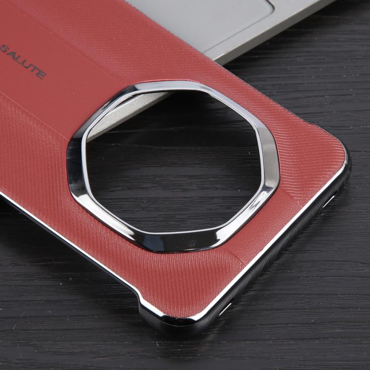 For Huawei Mate 70 RS Ultimate Plain Leather Electroplated PC Phone Case