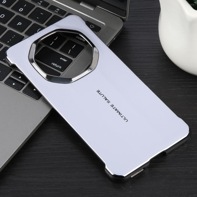 For Huawei Mate 70 RS Ultimate Plain Leather Electroplated PC Phone Case