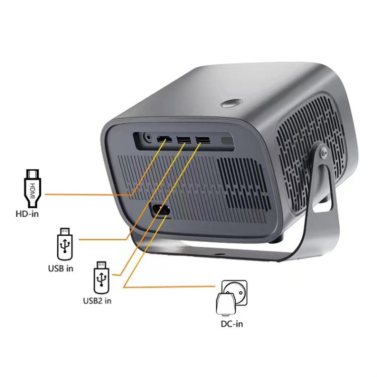 A10 Plus 1280 x 720P 200ANSI Amlogic H713 CPU Android 11.0 Smart Projector, US Plug - Metal Grey