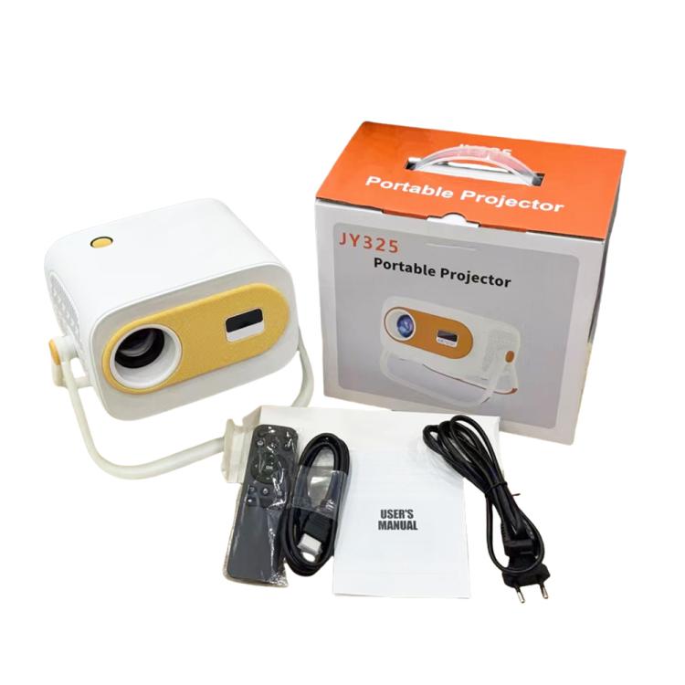 JY325 1280 x 720P 200ANSI Amlogic H713 CPU Android 11.0 Portable Projector, UK Plug - White