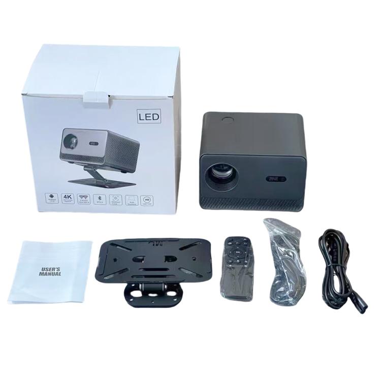 M10 Plus 1280 x 720P 200ANSI Amlogic H713 CPU Android 11 Smart Projector with Bracket, US Plug - Metal Grey