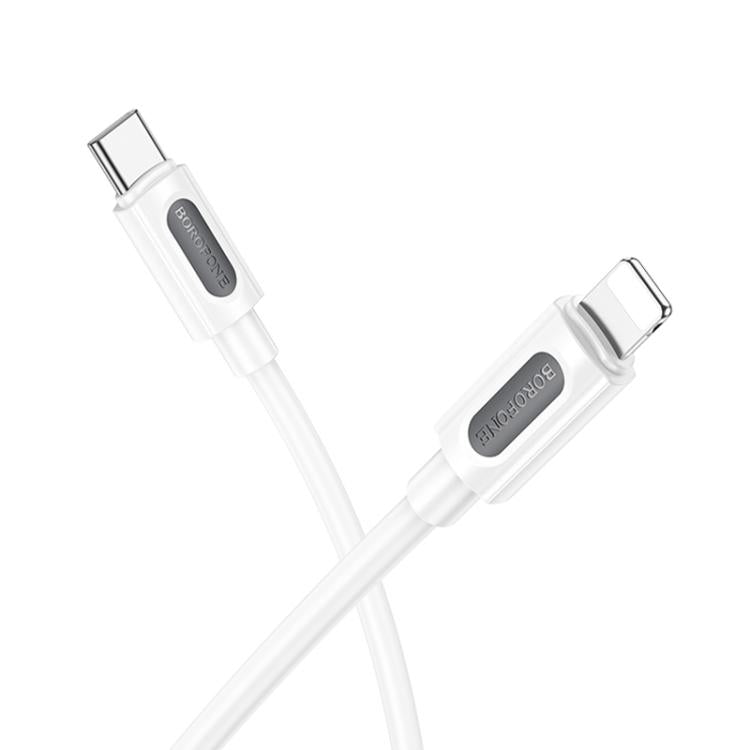 Borofone BX114 Structure PD27W Type-C to 8 Pin Fast Charging Data Cable, Length: 1m