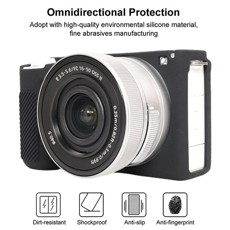 For Sony ZV-E10 II / ZV-E10M2 Litchi Texture Soft Silicone Protective Case