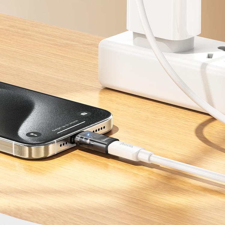 hoco UA36D USB-C / Type-C Male to 8 Pin Female OTG Transparent Adapter