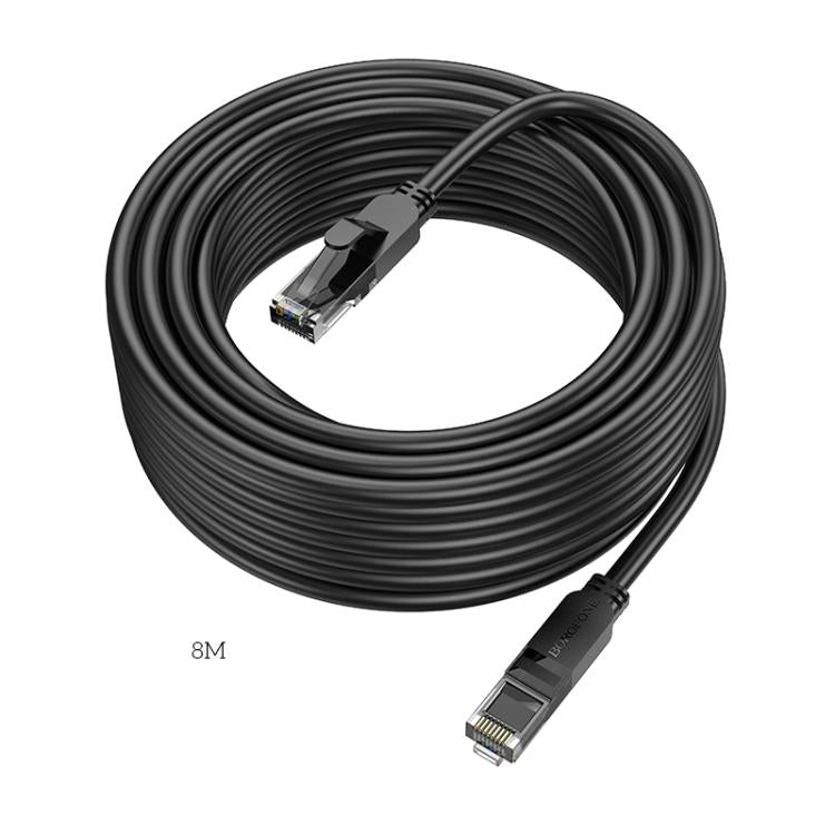 Borofone BUS01 8m Home Bandwidth Gigabit Category 6 Network Cable - Black