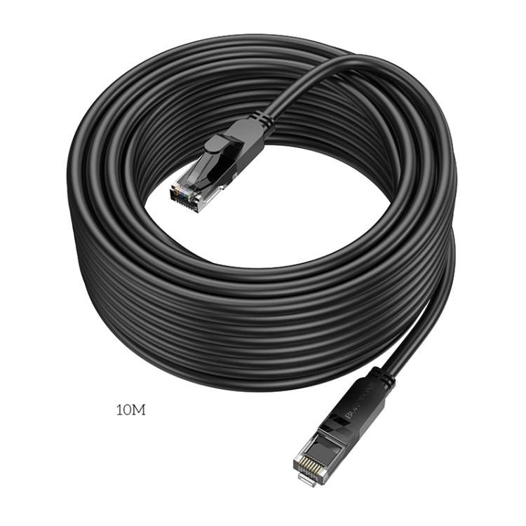 Borofone BUS01 10m Home Bandwidth Gigabit Category 6 Network Cable - Black
