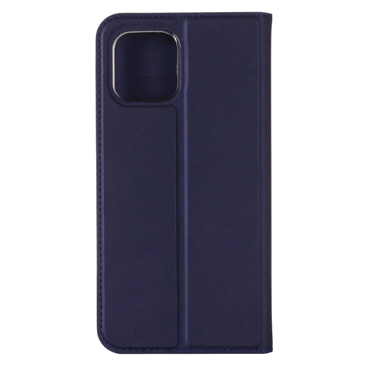 For iPhone 12 mini Ultra-thin Plain Magnetic TPU + PU Leather Case with Holder & Card Slot