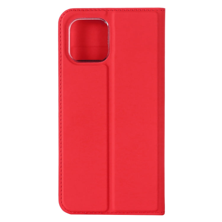 For iPhone 12 mini Ultra-thin Plain Magnetic TPU + PU Leather Case with Holder & Card Slot
