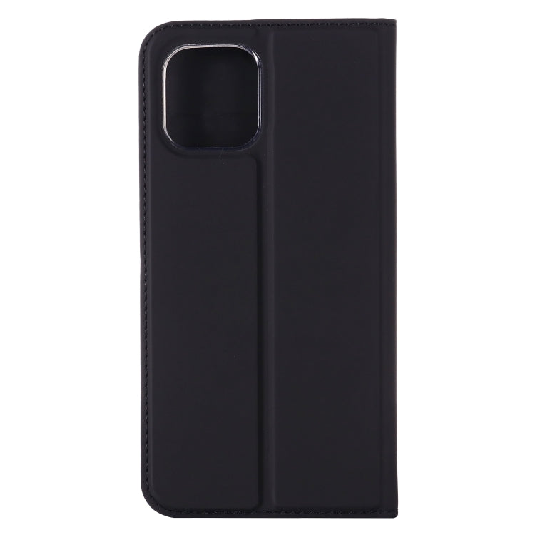 For iPhone 12 Pro Max Ultra-thin Plain Magnetic TPU + PU Leather Case with Holder & Card Slot