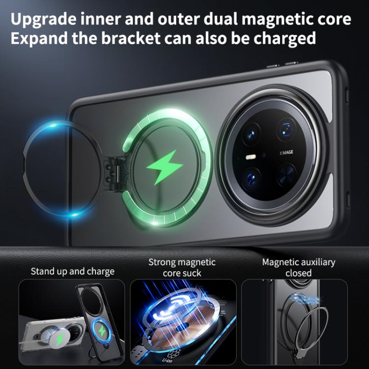 For Huawei Mate 70 Pro / 70 Pro+ Double Ring MagSafe Magnetic Holder Phone Case
