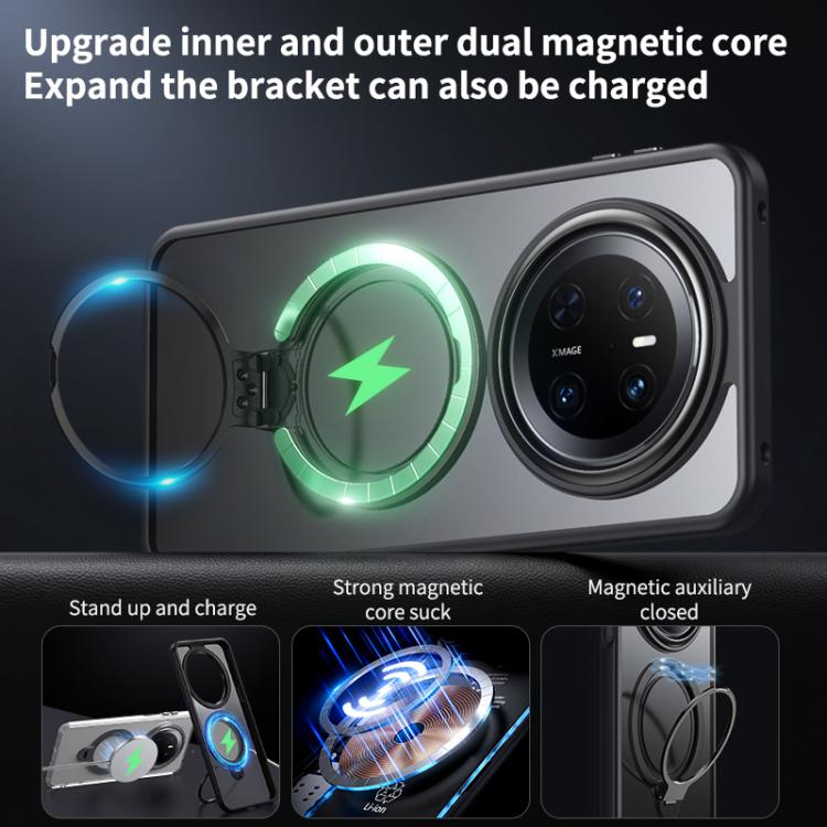 For Huawei Mate 70 Double Ring MagSafe Magnetic Holder Phone Case