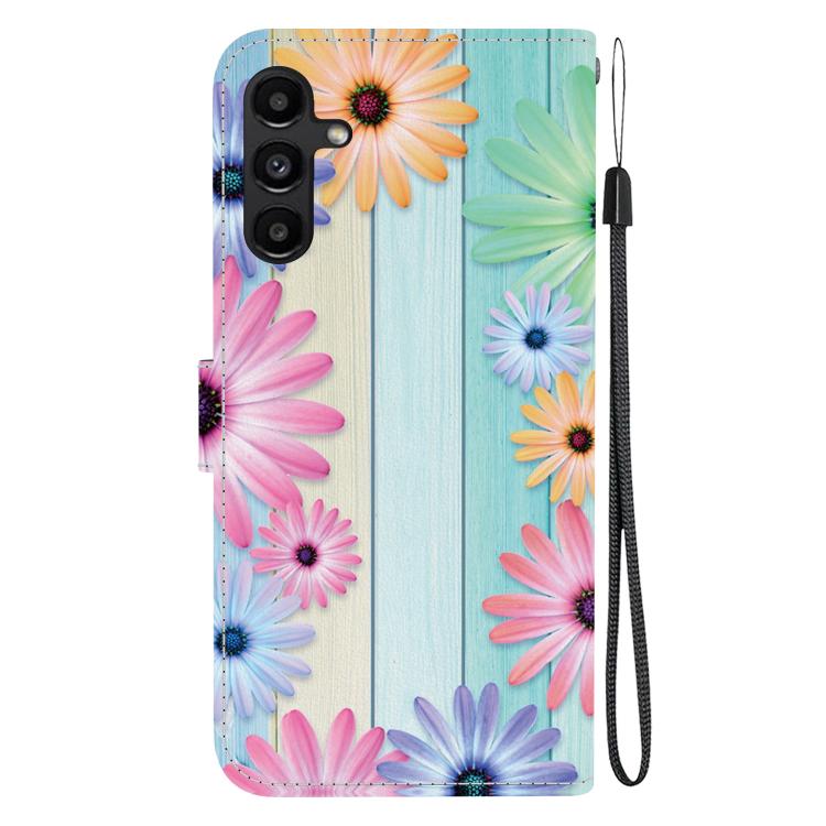 For Samsung Galaxy A15 Crystal Texture Colored Drawing Leather Phone Case