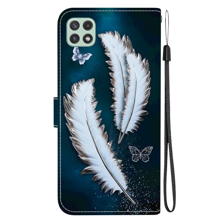 For Samsung Galaxy A22 5G Crystal Texture Colored Drawing Leather Phone Case