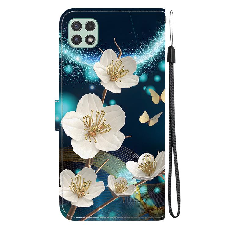 For Samsung Galaxy A22 5G Crystal Texture Colored Drawing Leather Phone Case