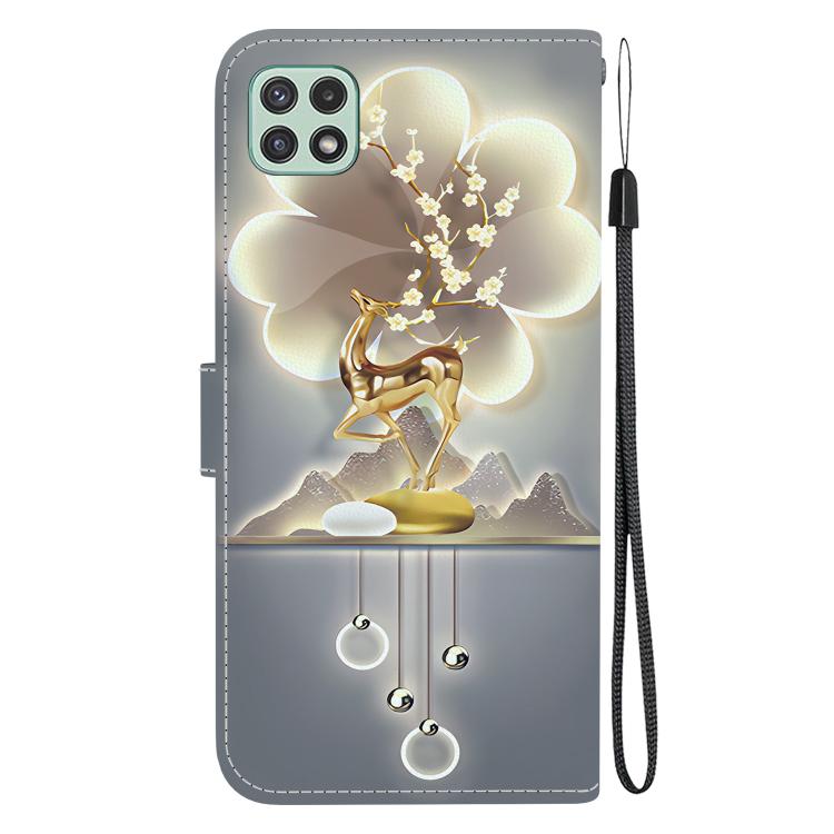 For Samsung Galaxy A22 5G Crystal Texture Colored Drawing Leather Phone Case