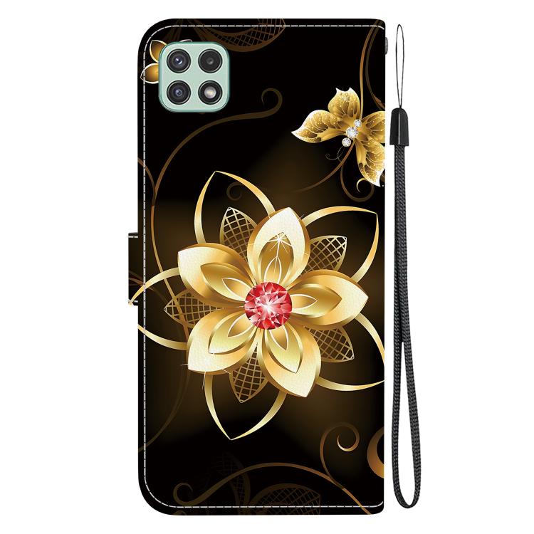 For Samsung Galaxy A22 5G Crystal Texture Colored Drawing Leather Phone Case