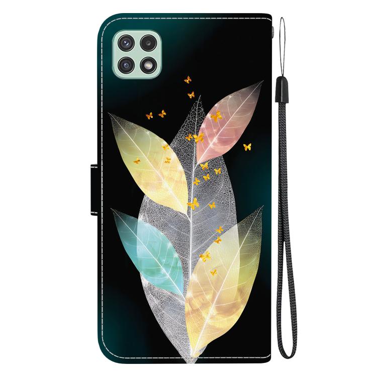 For Samsung Galaxy A22 5G Crystal Texture Colored Drawing Leather Phone Case