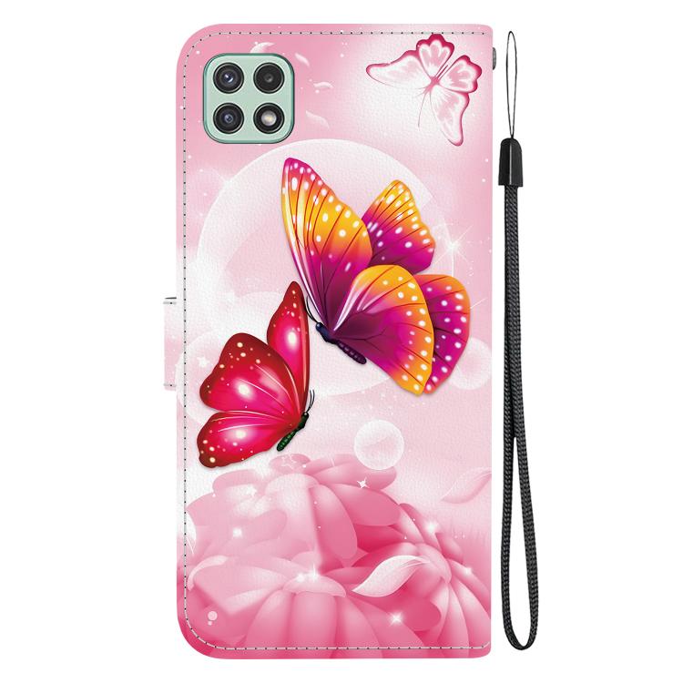 For Samsung Galaxy A22 5G Crystal Texture Colored Drawing Leather Phone Case