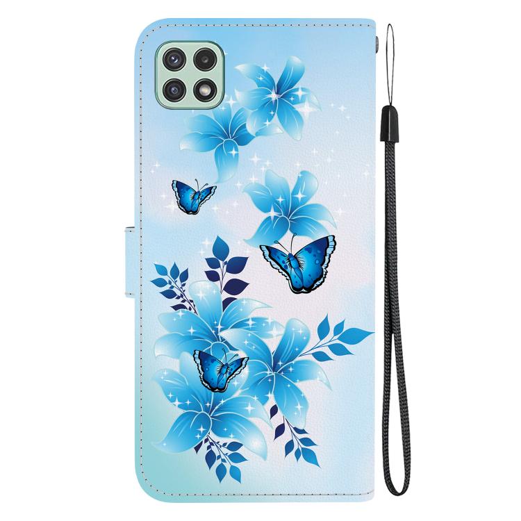 For Samsung Galaxy A22 5G Crystal Texture Colored Drawing Leather Phone Case