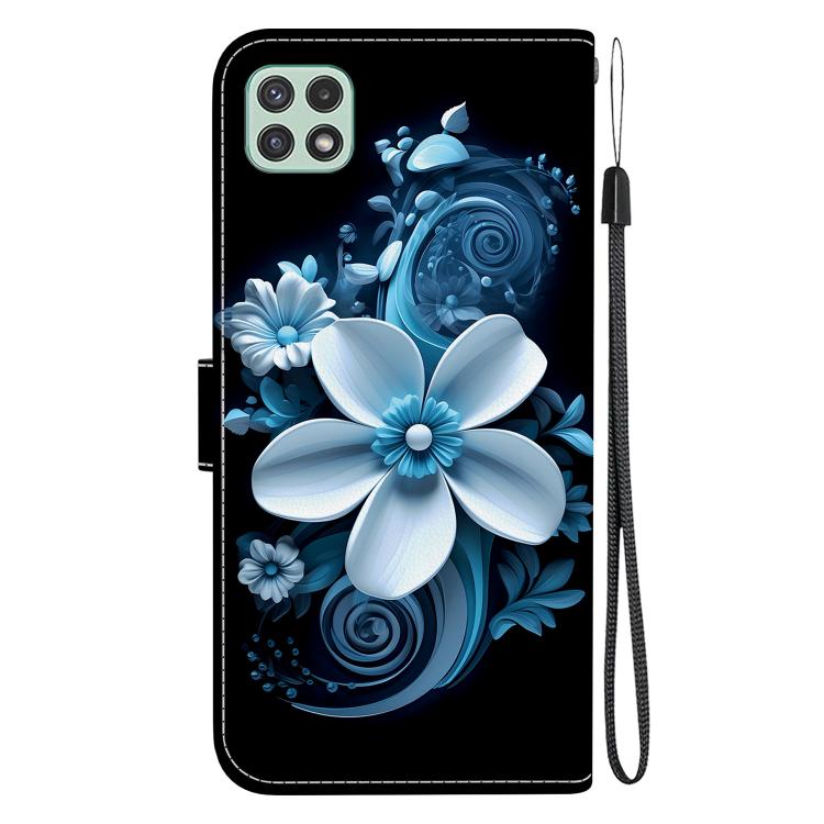 For Samsung Galaxy A22 5G Crystal Texture Colored Drawing Leather Phone Case