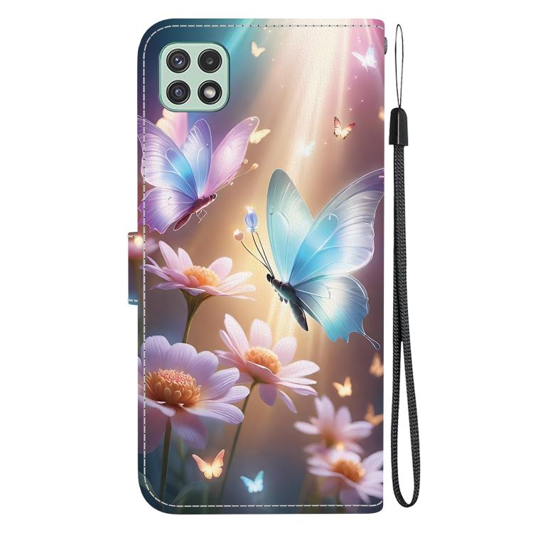 For Samsung Galaxy A22 5G Crystal Texture Colored Drawing Leather Phone Case