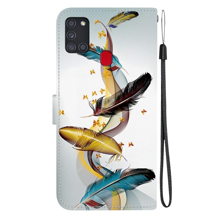 For Samsung Galaxy A21s Crystal Texture Colored Drawing Leather Phone Case