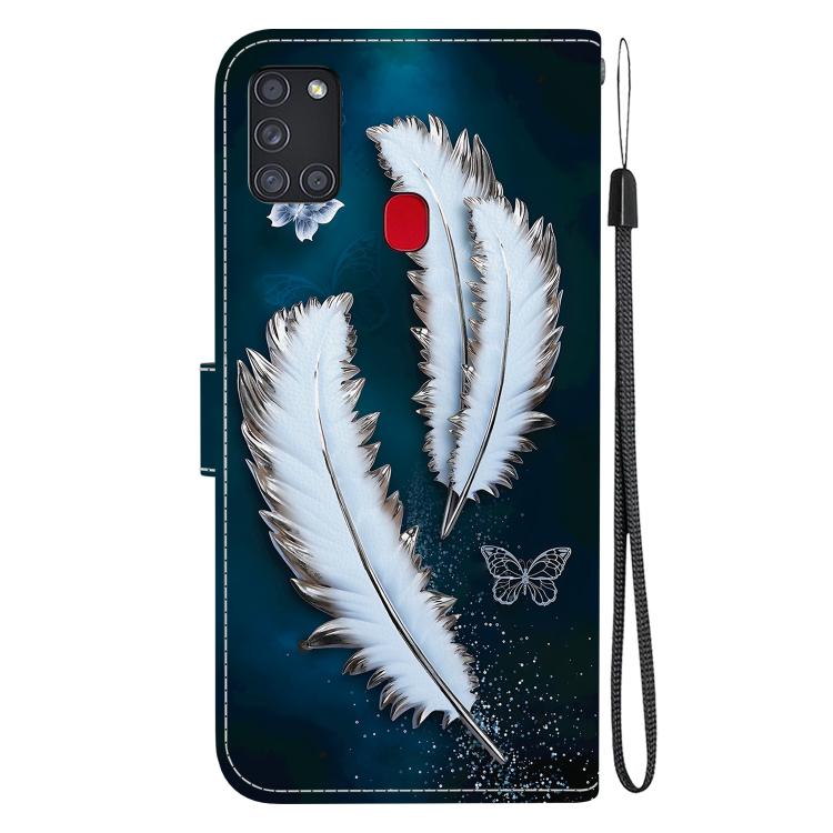 For Samsung Galaxy A21s Crystal Texture Colored Drawing Leather Phone Case