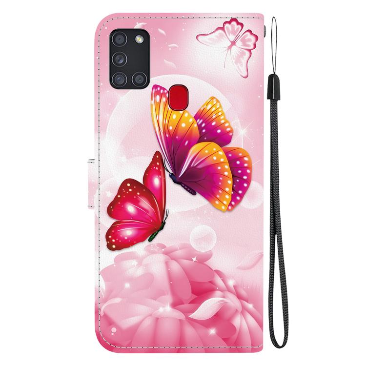 For Samsung Galaxy A21s Crystal Texture Colored Drawing Leather Phone Case