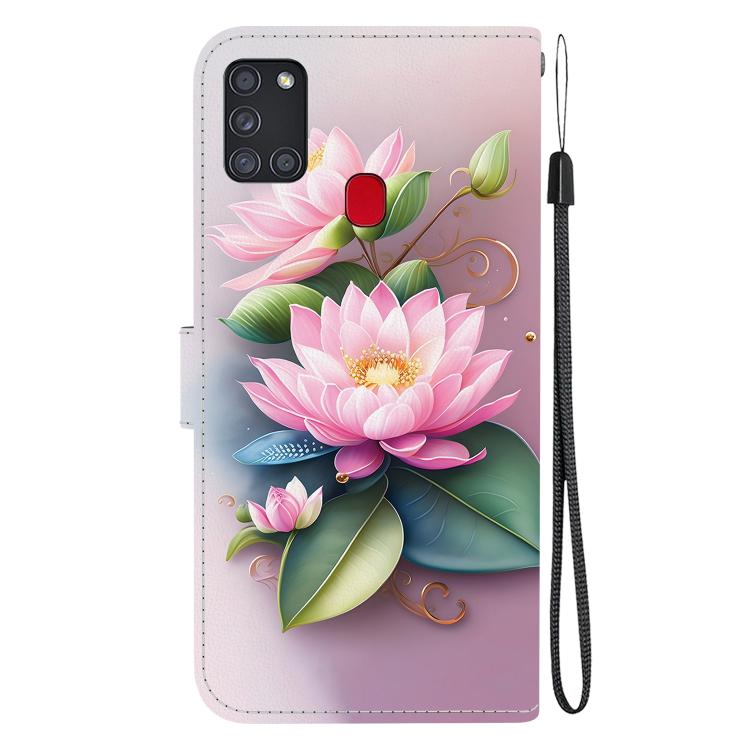 For Samsung Galaxy A21s Crystal Texture Colored Drawing Leather Phone Case