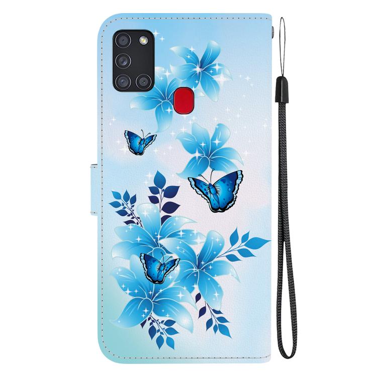For Samsung Galaxy A21s Crystal Texture Colored Drawing Leather Phone Case