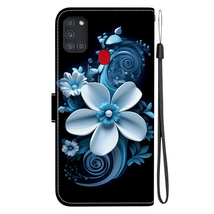 For Samsung Galaxy A21s Crystal Texture Colored Drawing Leather Phone Case