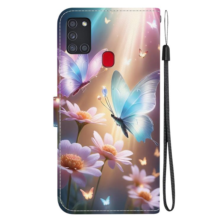 For Samsung Galaxy A21s Crystal Texture Colored Drawing Leather Phone Case