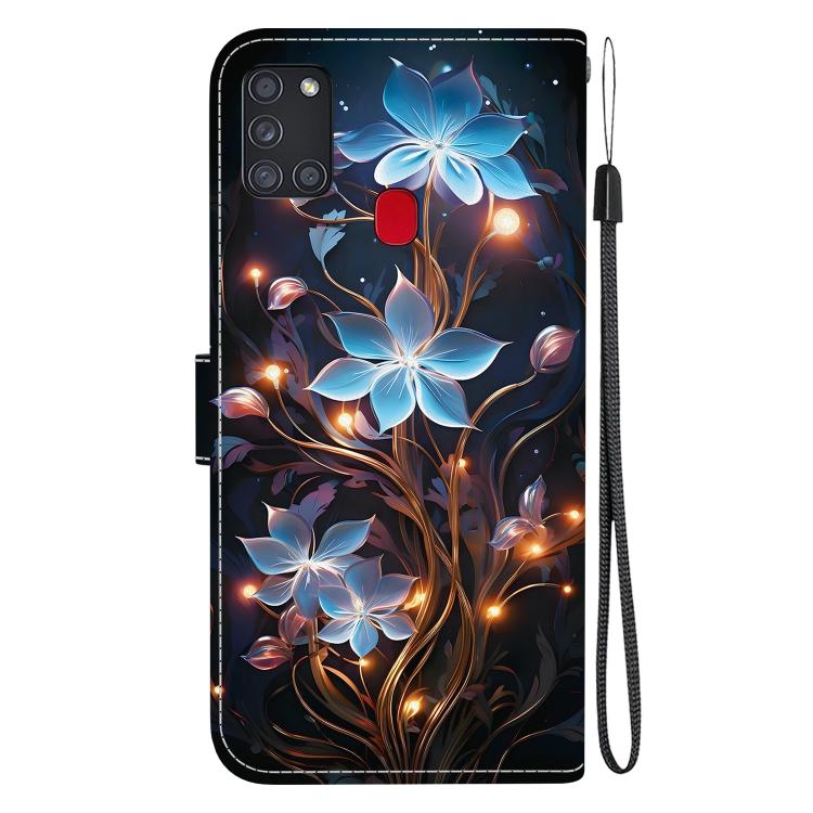 For Samsung Galaxy A21s Crystal Texture Colored Drawing Leather Phone Case