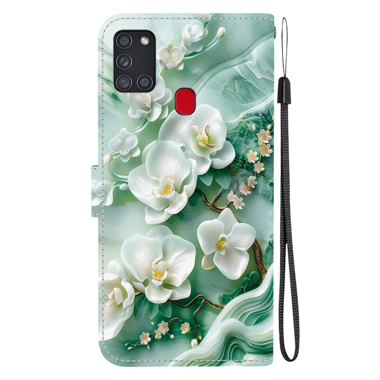 For Samsung Galaxy A21s Crystal Texture Colored Drawing Leather Phone Case