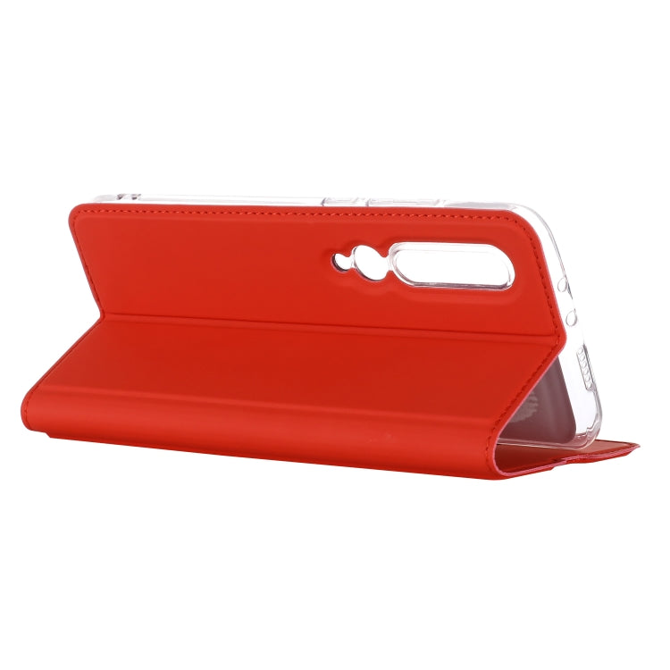 For Xiaomi Mi 10 5G Ultra-thin Plain Magnetic TPU + PU Leather Case with Holder & Card Slot