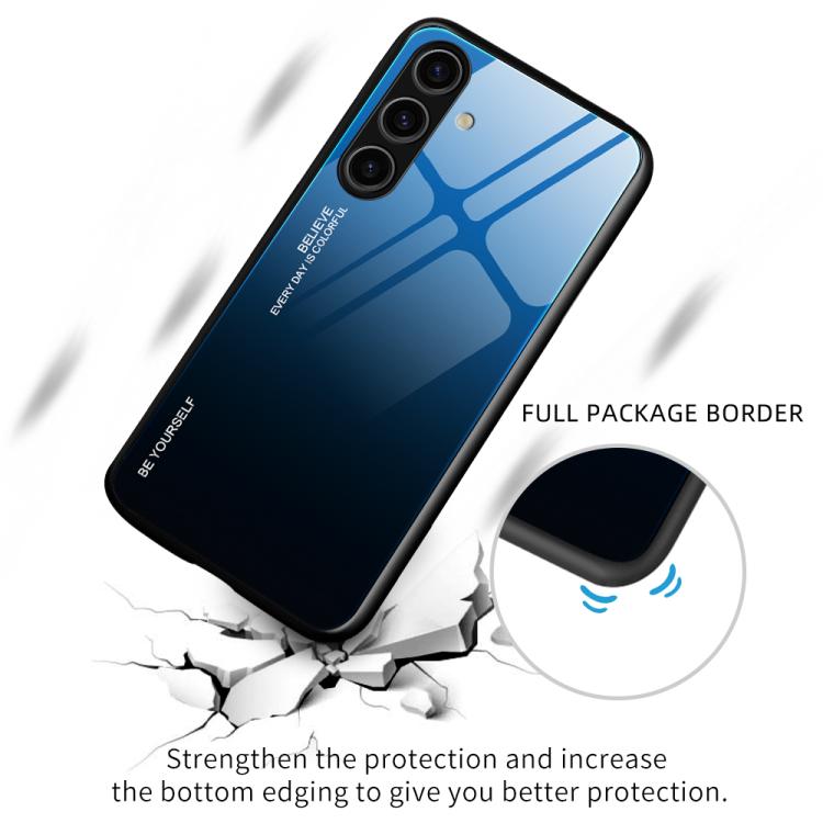 For Samsung Galaxy S25+ 5G Gradient Color Glass Phone Case