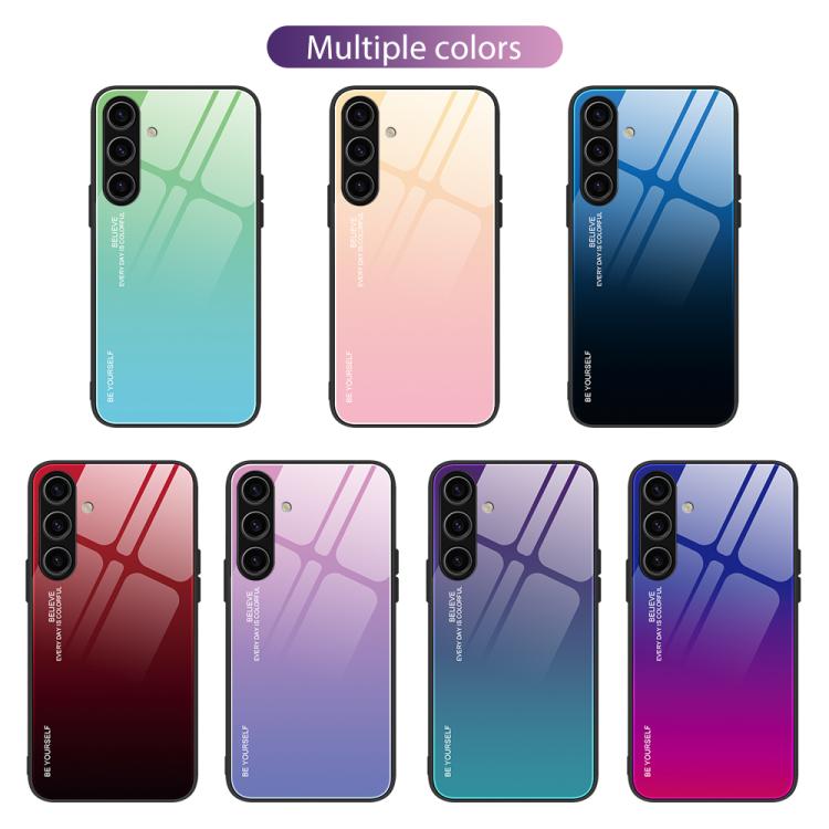 For Samsung Galaxy S25+ 5G Gradient Color Glass Phone Case