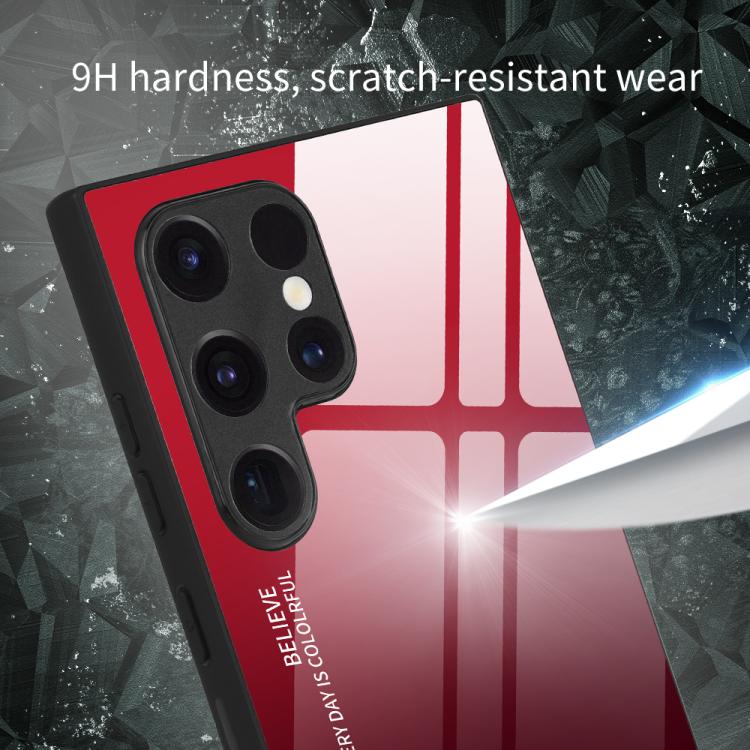 For Samsung Galaxy S25 Ultra 5G Gradient Color Glass Phone Case