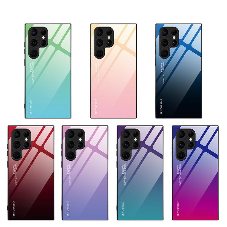 For Samsung Galaxy S25 Ultra 5G Gradient Color Glass Phone Case