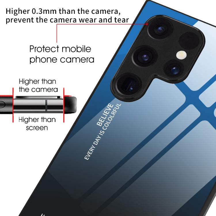 For Samsung Galaxy S25 Ultra 5G Gradient Color Glass Phone Case