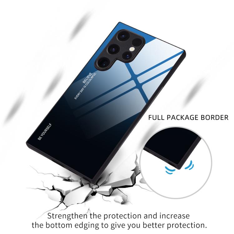 For Samsung Galaxy S25 Ultra 5G Gradient Color Glass Phone Case