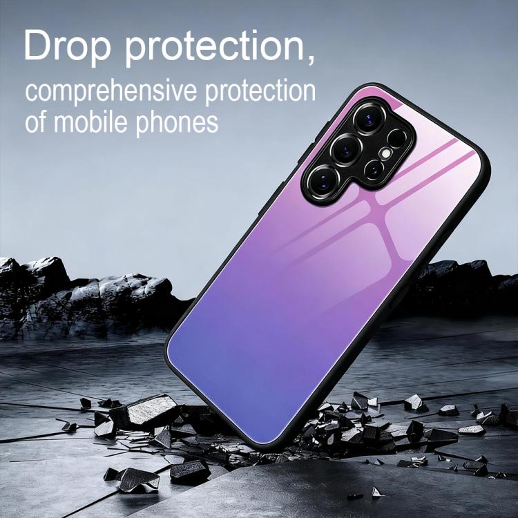For Samsung Galaxy S26+ 5G Gradient Color Glass Phone Case