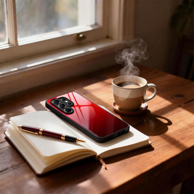 For Samsung Galaxy S26 5G Gradient Color Glass Phone Case