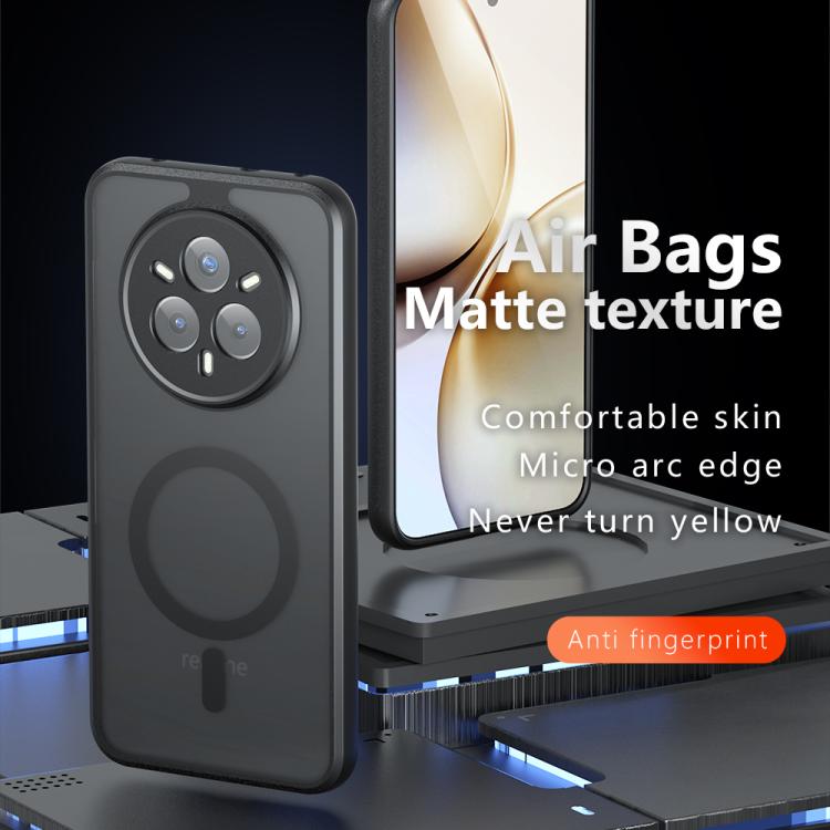 For Realme 14 Pro Armor MagSafe PC Hybrid TPU Phone Case - Frosted Black