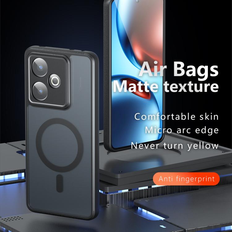 For Realme GT 7 Global Armor MagSafe PC Hybrid TPU Phone Case - Frosted Black