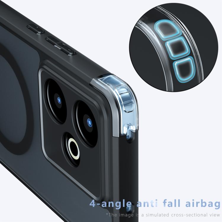 For Realme GT 7 Global Armor MagSafe PC Hybrid TPU Phone Case - Frosted Black