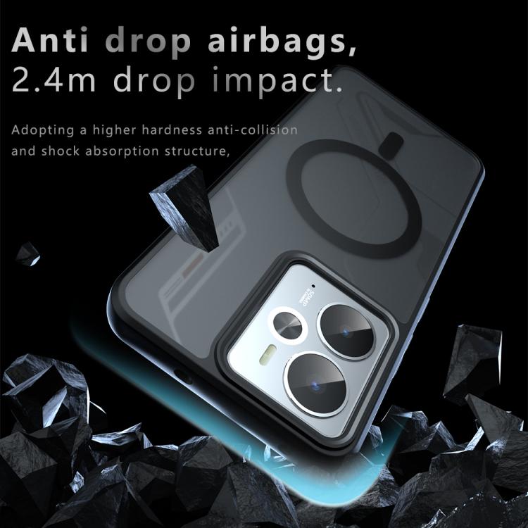 For Realme 14 / 14T / Neo7x Armor MagSafe PC Hybrid TPU Phone Case - Frosted Black
